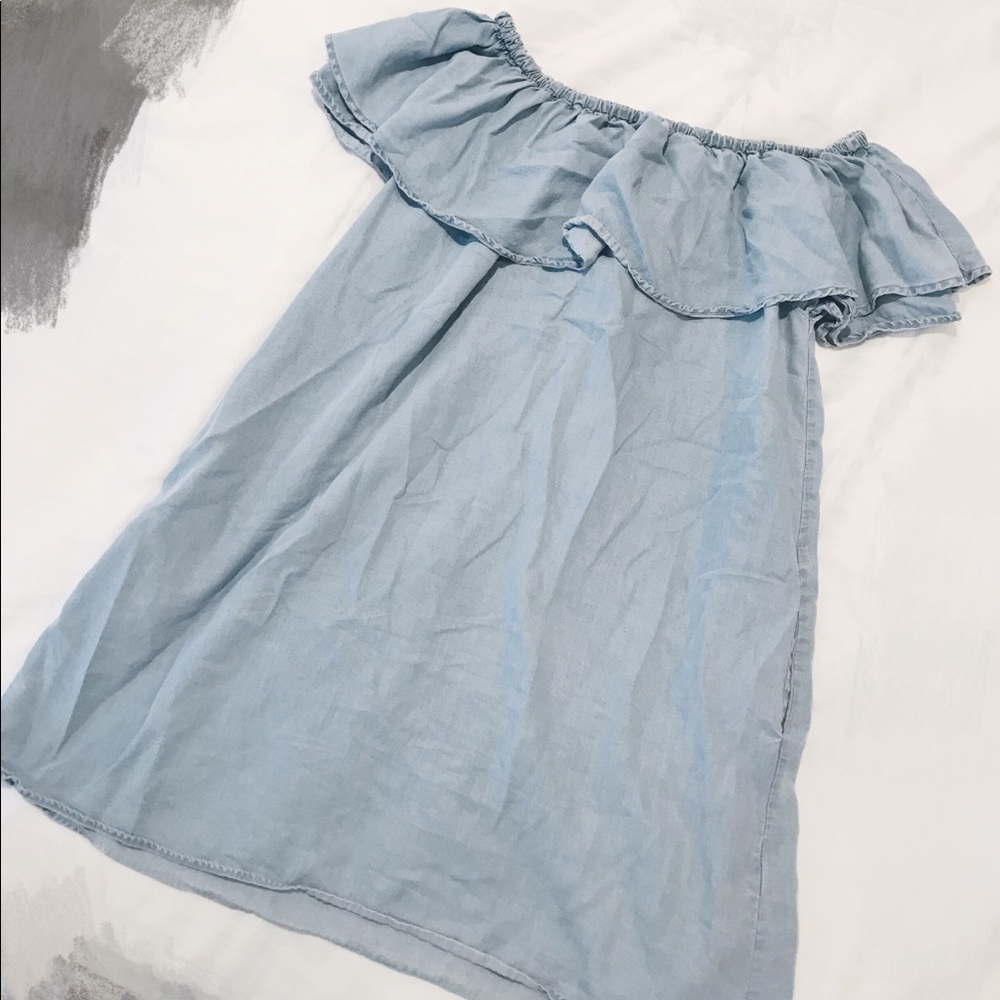 Zara jeans off shoulder summer dress